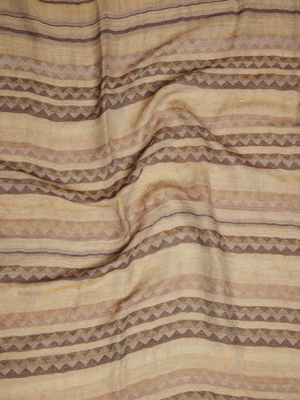 Woolen Zig-Zag Moonlight Zari Women Stole | Traditional Winter Wrap (80 x 28 Inches)