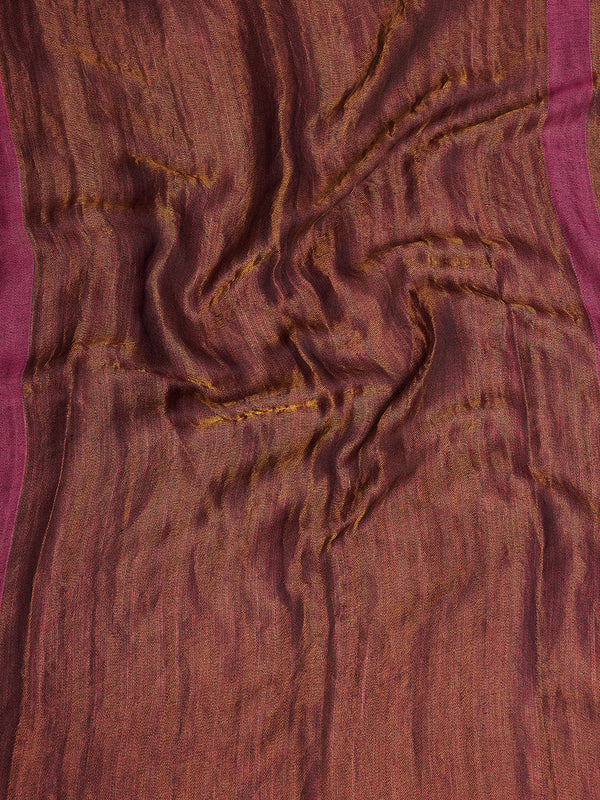 Reversible Wool Pink Women Stole with Moonlight Zari Border | Elegant Winter Wrap | 80 × 28 Inches