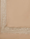 Beige Woolen Women Shawl with Gold Border – 80x40 Inches