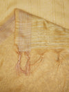 Gold Chanderi Silk Dupatta with Gold Border & Tassels (Size: 2.5x1 m Approx)