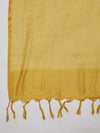 Yellow Sheer Handwoven Cotton Dupatta with Tassel Finish (Size: 2.5x1 m Approx)