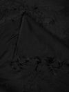 Black Chanderi Cotton Dupatta with Subtle Floral Embroidery (Size: 2.5x1 m Approx)