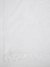 White Chanderi Cotton Dupatta with Subtle Floral Embroidery (Size: 2.5x1 m Approx)