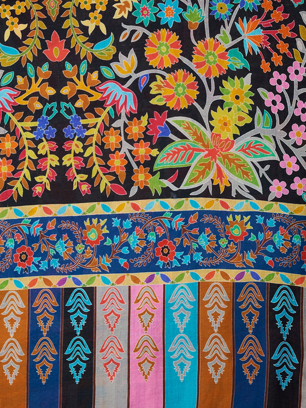 Bamboo Silk Heritage Printed Mens Stole | Refined Traditional Statement Wrap (80 × 28 Inches)