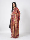 Bandhani Banarasi Gharchola Silk Dupatta with Zari Border (Size: 2.5x1 m Approx)