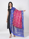 Bandhani Banarasi Gharchola Silk Dupatta in Pink & Royal Blue (Size: 2.5x1 m Approx)