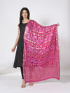 Rani Bandhani Banarasi Gharchola Silk Dupatta with Zari Border (Size: 2.5x1 m Approx)