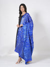 Blue Bandhani Banarasi Gharchola Silk Dupatta with Zari Border (Size: 2.5x1 m Approx)