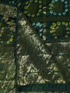 Bottle Green Bandhani Banarasi Gharchola Silk Dupatta with Zari Border (Size: 2.5x1 m Approx)