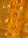 Gold Bandhani Banarasi Gharchola Silk Dupatta with Zari Border (Size: 2.5x1 m Approx)
