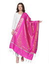 Rani Banarasi Silk Dupatta with Intricate Woven Zari Motifs & Classic Border (Size: 2.5x1 m Approx)