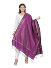 Purple Banarasi Silk Dupatta with Woven Gold Zari Butti & Ornate Border (Size: 2.5x1 m Approx)