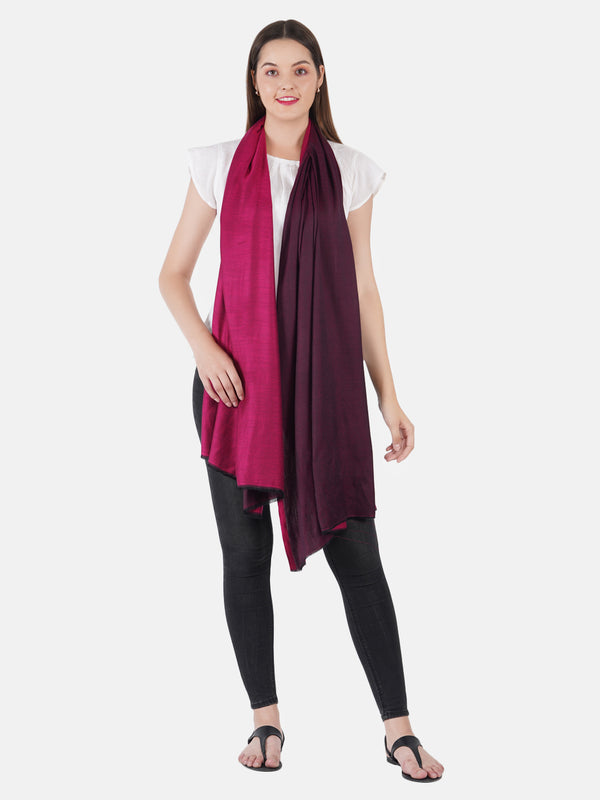 Reversible Bamboo Silk Women Stole | Elegant Dual-Tone Statement Wrap (80 × 28 Inches)
