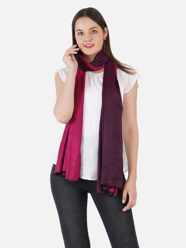 Reversible Bamboo Silk Women Stole | Elegant Dual-Tone Statement Wrap (80 × 28 Inches)