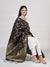 Black Paithani Silk Dupatta with Floral Zari Jaal & Traditional Border (Size: 2.5x1 m Approx)
