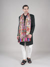Bamboo Silk Heritage Printed Mens Stole | Refined Traditional Statement Wrap (80 × 28 Inches)