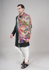 Bamboo Silk Heritage Printed Mens Stole | Refined Traditional Statement Wrap (80 × 28 Inches)