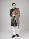Bamboo Silk Heritage Printed Mens Stole | Refined Traditional Statement Wrap (80 × 28 Inches)