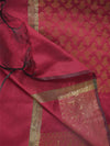 Maroon Banarasi Silk Dupatta with Gold Zari Buti & Ornate Border (Size: 2.5x1 m Approx)