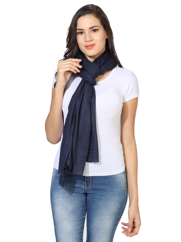 Micro Wool Solid Women Stole | Lightweight Essential (80 × 28 Inches)
