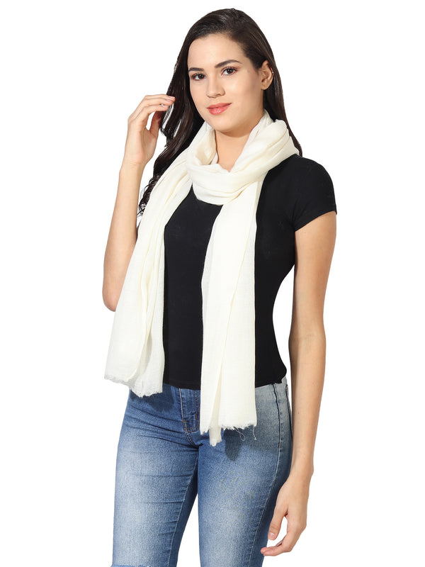 Micro Wool Solid Women Stole | Lightweight Essential (80 × 28 Inches)