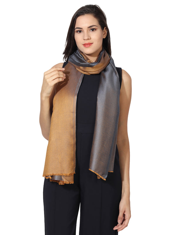 Reversible Bamboo Silk Women Stole | Elegant Dual-Tone Statement Wrap (80 × 28 Inches)
