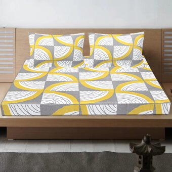 Cotton Elastic Fitted King Size Double Bedsheet