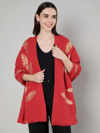 Women's Wool Blend Foil Print Stole - Image 2