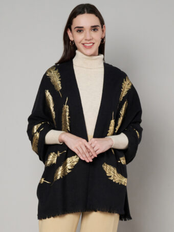 Women's Wool Blend Foil Print Stole
