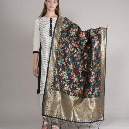 Women's Floral Silk Blend Dupatta