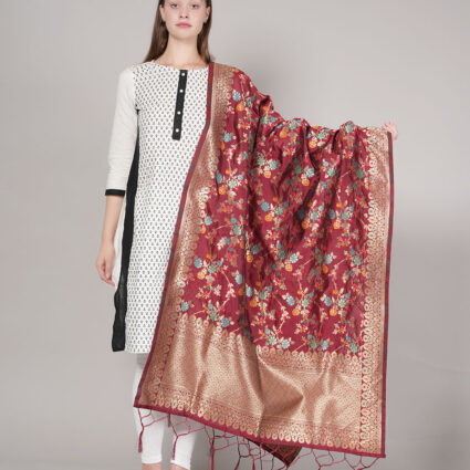 Women's Floral Silk Blend Dupatta