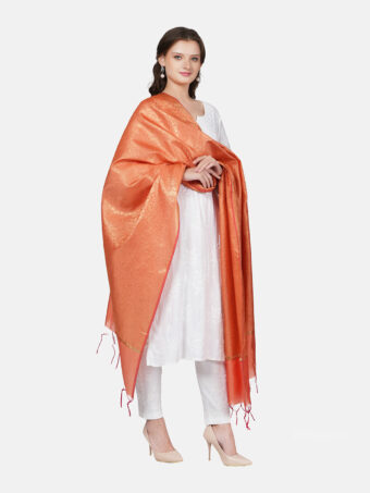 Woven Design Silk Blend Banarasi Dupatta with Zari - Image 2