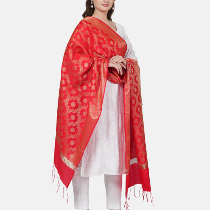 Woven Design Silk Blend Banarasi Dupatta with Zari