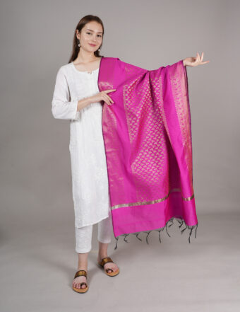 Woven Design Silk Blend Banarasi Dupatta with Zari