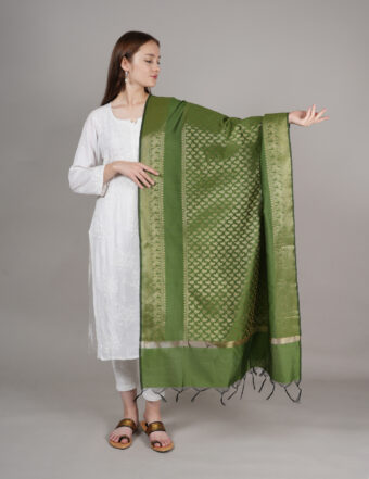 Woven Design Silk Blend Banarasi Dupatta with Zari