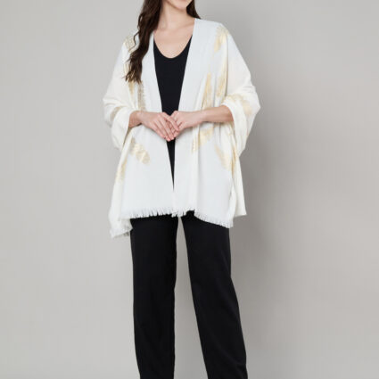 Women's Wool Blend Foil Print Stole