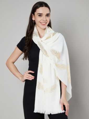 Women's Wool Blend Foil Print Stole - Image 2
