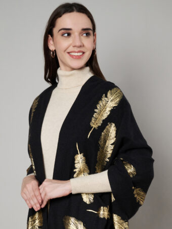 Women's Wool Blend Foil Print Stole - Image 2