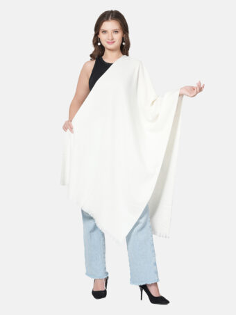 Women's Solid Blended Wool Stole - Image 2