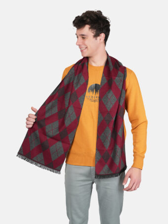 Woven Reversible Printed Men's Wool & Acrylic Muffler