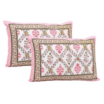 100% Cotton Jaipuri Printed Double Bedsheet with Two Pillow Covers - Image 2