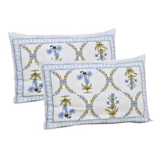 100% Cotton Jaipuri Printed Double Bedsheet with Two Pillow Covers - Image 2