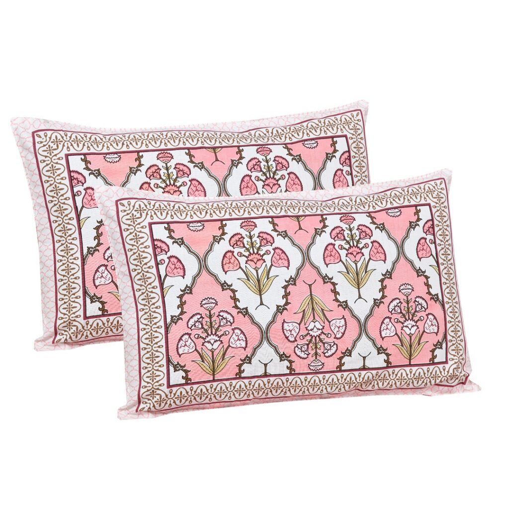 INDHOME LIFE Traditional Jaipuri Cotton Bedsheet with Mughal Floral Motifs - Image 2