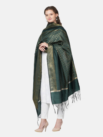 Woven Design Silk Blend Banarasi Dupatta with Zari