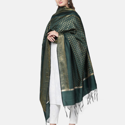 Woven Design Silk Blend Banarasi Dupatta with Zari