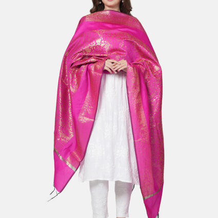 Woven Design Silk Blend Banarasi Dupatta with Zari