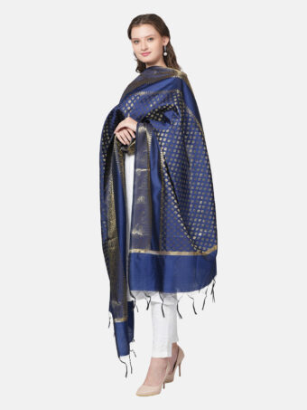 Woven Design Silk Blend Banarasi Dupatta with Zari - Image 2