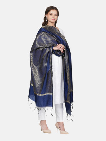 Woven Design Silk Blend Banarasi Dupatta with Zari