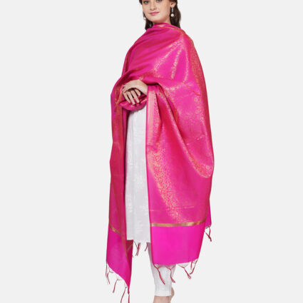 Woven Design Silk Blend Banarasi Dupatta with Zari