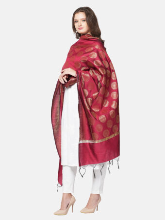 Woven Design Silk Blend Banarasi Dupatta with Zari